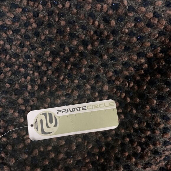 Private Circle Crewneck Pebbles Chocolate Saphire with Blue Sparkle Top. Size L - Picture 8 of 10